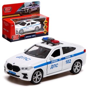 Машина металлическая 'BMW X6 полиция'12 см, открываются двери и багажник, инерция, цвет белый