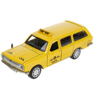 Машина металлическая ГАЗ-2402 'Волга такси'12 см, открываются двери и багажник, цвет жёлтый