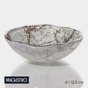 Миска Magistro 'Мрамор'd12,5 см, цвет белый