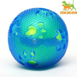 Мяч для собак 'Двойное удовольствие Лапки'TPR+войлочный мяч, 7,6 см