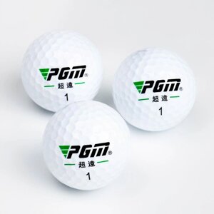 Мячи для гольфа 'Power Distance' PGM, двухкомпонентные, d4.3 см, набор 3 шт