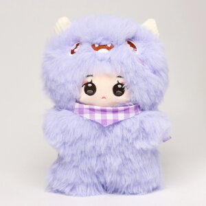Мягкая игрушка 'Кукла' в костюме монстрика, 22 см, цвет фиолетовый