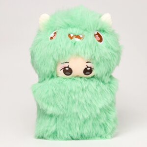 Мягкая игрушка 'Кукла' в костюме монстрика, 22 см, цвет зелёный