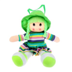 Мягкая игрушка 'Кукла'в платье в полоску и шляпке, цвета МИКС