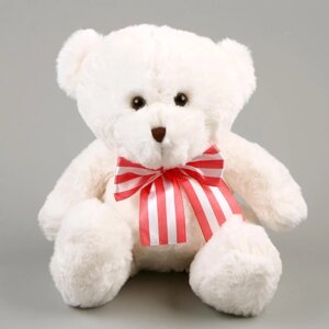 Мягкая игрушка 'Медведь'с бантиком, 22 см, цвет белый