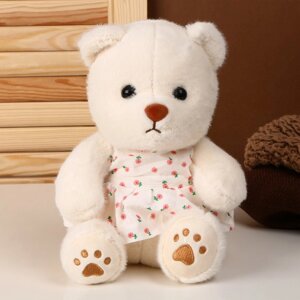 Мягкая игрушка 'Медведь' в платье, 26 см, цвет белый