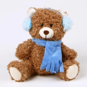 Мягкая игрушка 'Медведь'зимний, 16 см, цвет коричневый