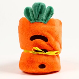 Мягкая игрушка-плед 'Морковка'20 см, цвет оранжевый
