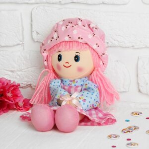 Мягкая кукла 'Девочка'панамка в горошек, цвета МИКС