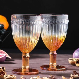 Набор бокалов из стекла Magistro 'Босфор'250 мл, 2 шт, цвет градиент золото