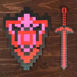 Набор деревянных сувениров 'Рубиновое оружие' щит, меч