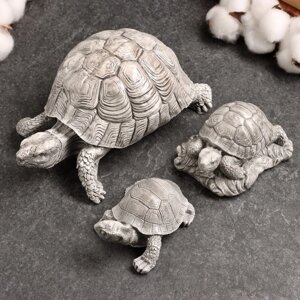 Набор фигур 'Три черепахи ' 8х6х6см, серый камень