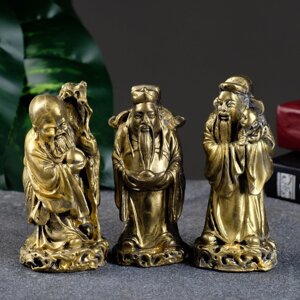 Набор фигур 'Три восточных старца' состаренное золото, высота 11см