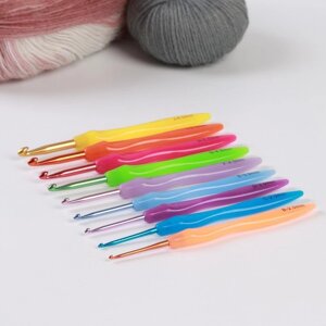 Набор крючков для вязания, d 2-6 мм, 17 см, 9 шт, цвет разноцветный