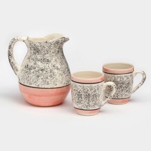 Набор посуды 'Персия'керамика, розовый, кувшин 1.5 л, кружка 350 мл, 3 предмета, 1 сорт, Иран