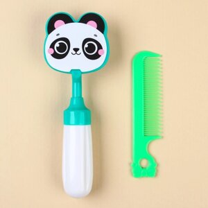 Набор расчёсок 'Панда'2 предмета расчёска с зубчиками + щётка