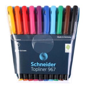 Набор ручек капиллярных, 10 цветов Schneider 'Topliner 967'0.4 мм, европодвес