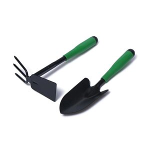Набор садового инструмента Greengo, 2 предмета мотыжка, совок, длина 31 см, пластиковые ручки