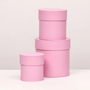 Набор шляпных коробок 3 в 1 'Розовый'15 х 15 - 13 х 13 см