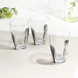 Набор стаканов стеклянный 'Снэп'260 мл, 3 шт, серый пластиковый аксессуар