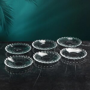 Набор стеклянных тарелок 'Ягут'6 шт, d18.5 см, Иран