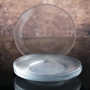 Набор тарелок стеклянный Invitation, d19,5 см, 6 шт, цвет прозрачный