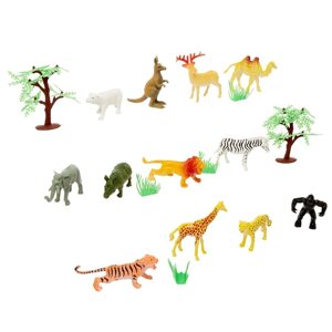 Набор животных 'Дикая природа' с аксессуарами, 12 фигурок