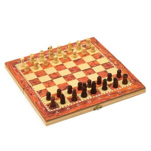Настольная игра 3 в 1 'Монтел' нарды, шашки, шахматы, 24 х 24 см