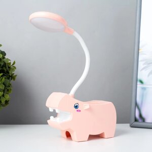 Настольная лампа 'Бегемотик' LED USB АКБ розовый 7,5х13х29 см RISALUX