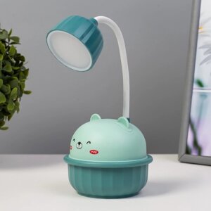 Настольная лампа 'Мишка' LED 3Вт USB голубой 8,6х8,6х20,5 см RISALUX