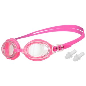 Очки для плавания детские ONLYTOP, беруши, цвет розовый
