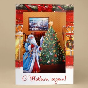 Открытка объёмная 'Комната Дедушки Мороза'тюльпаны, 15 x 15 x 21 см