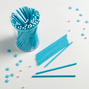 Палочки для кейк-попсов, 10x0,3 см, 100 шт, цвет синий