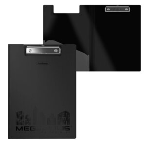 Папка-планшет с зажимом А4, 1.3 мм, ErichKrause MEGAPOLIS, пластиковая, черный