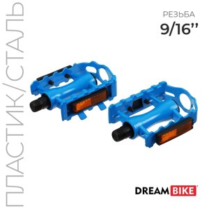 Педали 9/16' Dream Bike, с подшипниками, пластик/сталь, цвет синий
