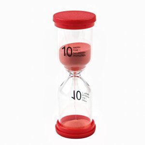 Песочные часы Happy time, на 10 минут, 4 х 11 см, красные
