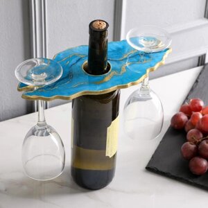 Подставка для вина и бокалов 'Голубая лагуна'25 х 0,6 х 13 см