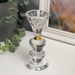 Подсвечник стекло на 1 свечу 'Вазон с хрусталиками' 12х5,6х5,6 см