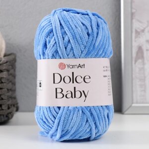 Пряжа 'Dolce Baby' 100 микрополиэстер 85м/50 гр (777 тёмн. голубой)