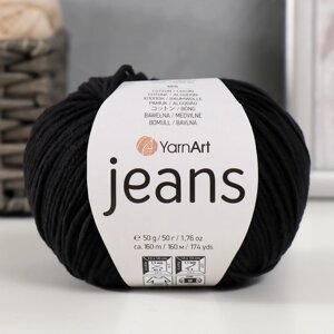 Пряжа 'Jeans' 55 хлопок, 45 акрил 160м/50гр (53 черный)