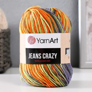 Пряжа 'Jeans crazy' 55 хлопок, 45 акрил 160м/50гр (8213 серый-зеленый)