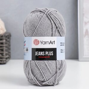 Пряжа 'Jeans plus' 55 хлопок, 45 акрил 160м/100гр (46 серый)