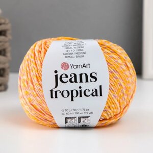 Пряжа 'Jeans Tropical' 55 хлопок, 45 полиакрил 160м/50гр (617 желтый-апельсин)