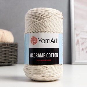 Пряжа 'Macrame Cotton' 20 полиэстер, 80 хлопок 225м/250гр (752 молочный)