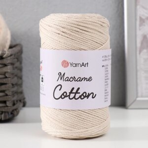 Пряжа 'Macrame Cotton' 20 полиэстер, 80 хлопок 225м/250гр (753 топленое молоко)