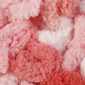 Пряжа 'Puffy color' 100 микрополиэстер 9м/100г (5922 розово-белый)