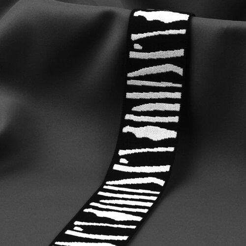 Резинка тканая, мягкая, 50 мм, 4,5 1 м, цвет чёрный/белый