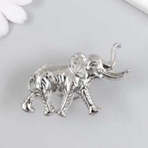 Ручка для шкатулки металл 'Индийский слон' серебро 3,3х5,8 см