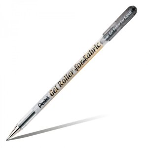 Ручка гелевая по ткани Pentel Gel Roller for Fabric, узел 1.0 мм, чернила черные (комплект из 12 шт.)