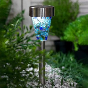 Садовый светильник на солнечной батарее 'Голубой витраж'7 x 38.5 x 7 см, 1 LED, свечение белое